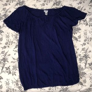 Old Navy Blue Front Tie Blouse
